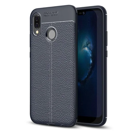 Litchi mintázatú flexibilis TPU tok Huawei P20 Lite kék - 1