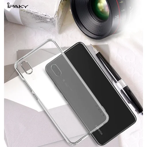 IPAKY Effort TPU tok és kijelzővédő Huawei P20 Lite áttetsző kialakításban - 15