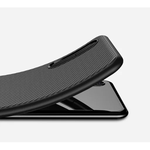 iPaky Carbon Fiber flexibilis TPU tok Huawei P20 Lite fekete - 2