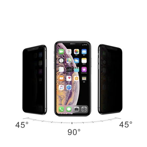 Baseus 3D kijelzővédő 9H üvegfólia hangszóró védelemmel iPhone X/XS/11 Pro fekete - 10