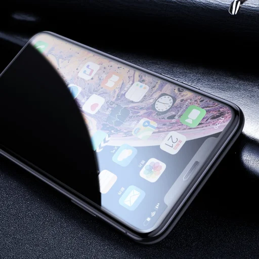 Baseus 3D kijelzővédő 9H üvegfólia hangszóró védelemmel iPhone X/XS/11 Pro fekete - 15