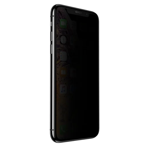 Baseus 3D kijelzővédő 9H üvegfólia hangszóró védelemmel iPhone X/XS/11 Pro fekete - 5