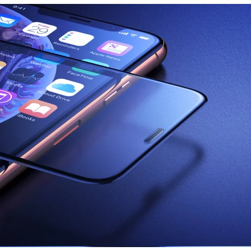 Baseus 3D kijelzővédő 9H Anti-Blue Light üvegfólia hangszóró védelemmel iPhone X/XS/11 Pro fekete - 8