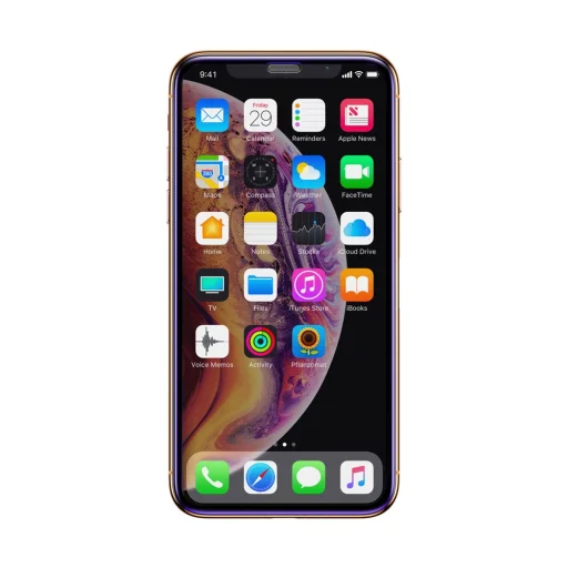 Baseus 3D kijelzővédő 9H Anti-Blue Light üvegfólia hangszóró védelemmel iPhone X/XS/11 Pro fekete - 3
