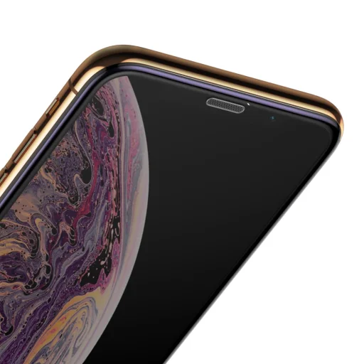 Baseus 3D kijelzővédő 9H Anti-Blue Light üvegfólia hangszóró védelemmel iPhone X/XS/11 Pro fekete - 5