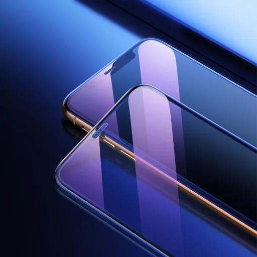 Baseus 3D kijelzővédő 9H Anti-Blue Light üvegfólia hangszóró védelemmel iPhone X/XS/11 Pro fekete - 6