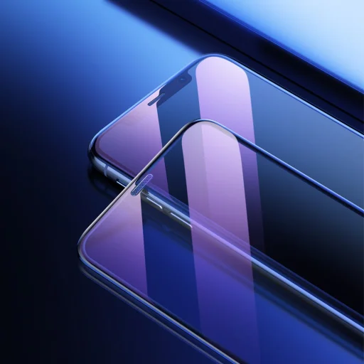 Baseus 3D kijelzővédő 9H Anti-Blue Light üvegfólia hangszóró védelemmel iPhone XR/11 fekete - 7