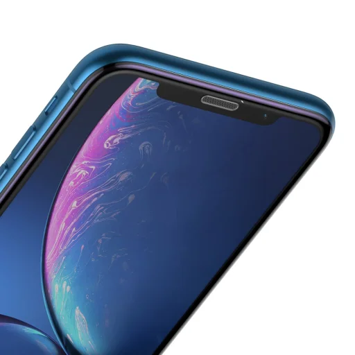Baseus 3D kijelzővédő 9H Anti-Blue Light üvegfólia hangszóró védelemmel iPhone XR/11 fekete - 6