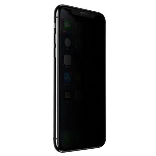 iPhone Xr Baseus 3D kijelzővédő 9H üvegfólia hangszóró védelemmel fekete - 5