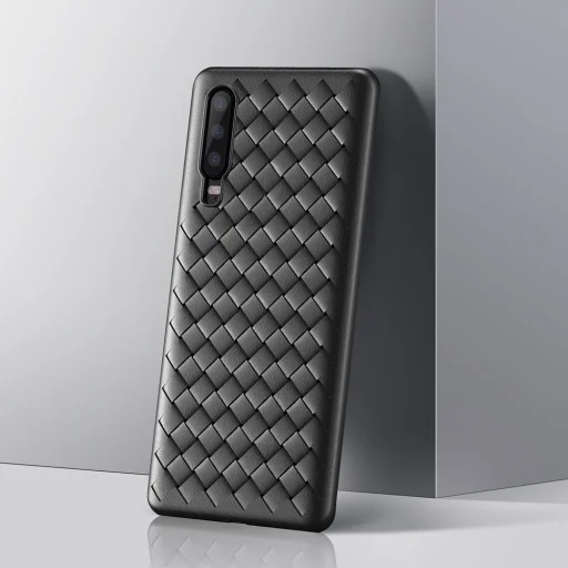 Baseus BV fonott textúrájú TPU tok Huawei P30 fekete színben - 7