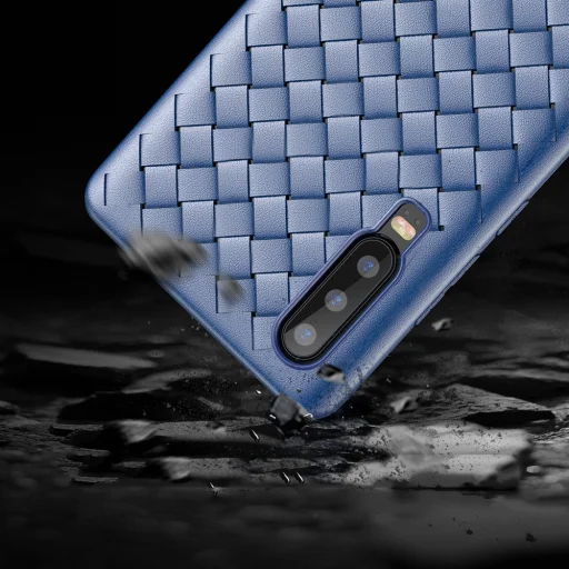 Baseus BV fonott textúrájú TPU tok Huawei P30 fekete színben - 11