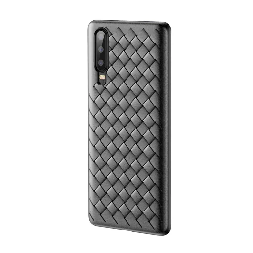 Baseus BV fonott textúrájú TPU tok Huawei P30 fekete színben - 1