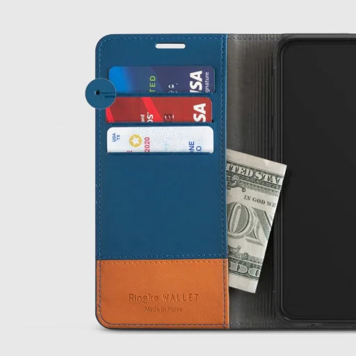 Ringke Wallet 2in1 bőr fliptok kártyatartóval Samsung S10e fekete/piros - 9