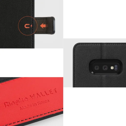 Ringke Wallet 2in1 bőr fliptok kártyatartóval Samsung S10e kék/barna - 2