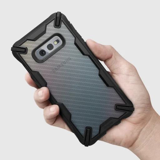 Ringke Fusion X PC tok TPU kerettel Samsung S10e Hexagon mintával fekete színben - 6