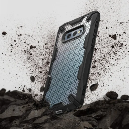 Ringke Fusion X PC tok TPU kerettel Samsung S10e Hexagon mintával fekete színben - 8