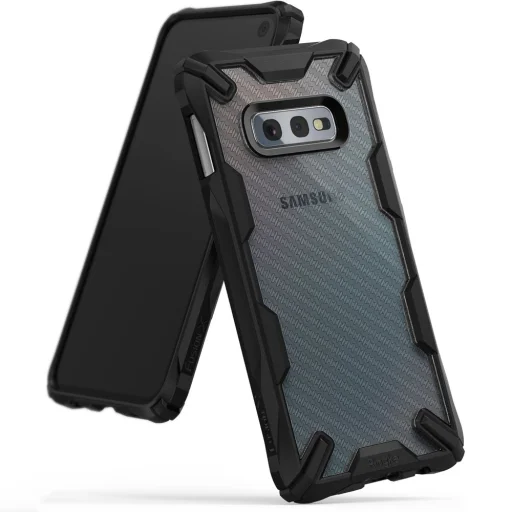 Ringke Fusion X PC tok TPU kerettel Samsung S10E szénszál mintával fekete színben - 1