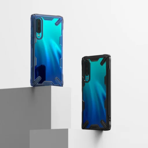 Ringke Fusion X PC tok TPU kerettel Huawei P30 kék színben - 2