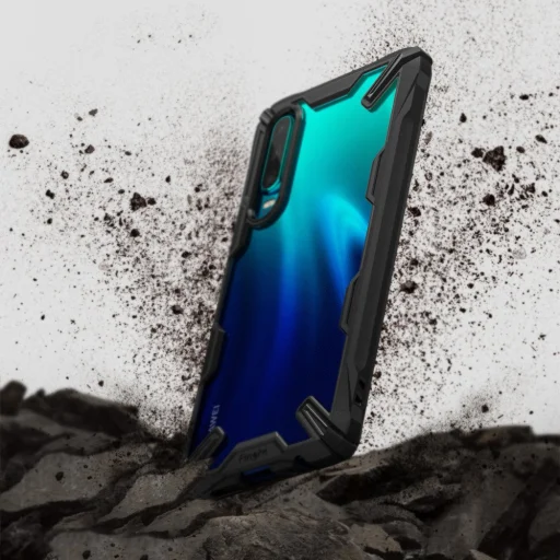 Ringke Fusion X PC tok TPU kerettel Huawei P30 kék színben - 8