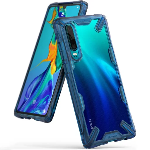 Ringke Fusion X PC tok TPU kerettel Huawei P30 kék színben - 1