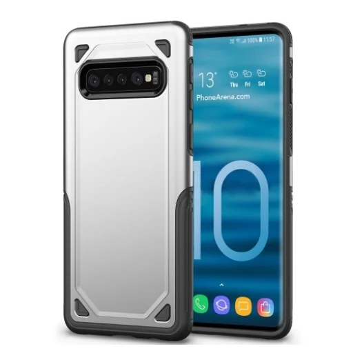 Fokozott védelmet biztosító tok Samsung S10 Plus ezüst - 1