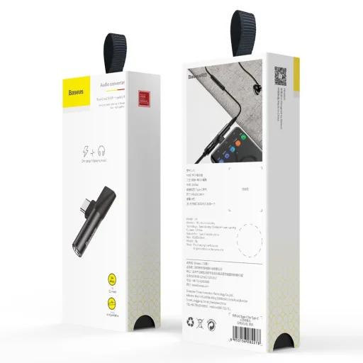 Baseus USB Type-C - Type-C + 3.5mm JACK audio Adapter fekete (CATL41-01) - 7