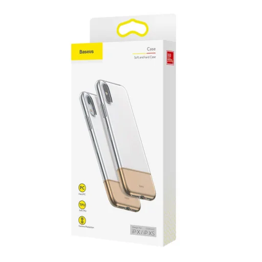 Baseus Half2Half tok arany/átlátszó iPhone X/XS - 1