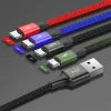 Baseus 4in1 gyorstöltő kábel szett 2 x Type-C 3.5A nylon harisnyázott piros/kék/zöld/fekete - 3