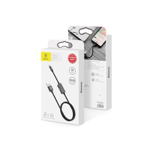 Baseus Music series lightning gyorstöltő kábel és audio adapter iPhone fekete - 3
