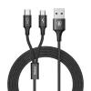 Baseus Rapid 2in1 USB Type-C/ Micro USB kábel 1,2 m 3A fekete (CAMT-ASU01) thumbnail