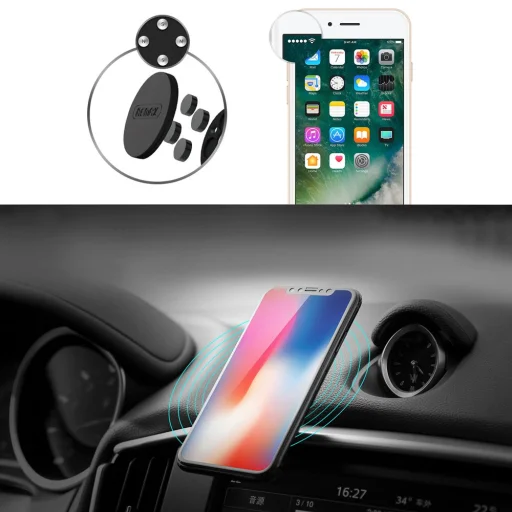 Remax Metal univerzális mágneses autós műszerfalra helyezhető telefontartó - 6