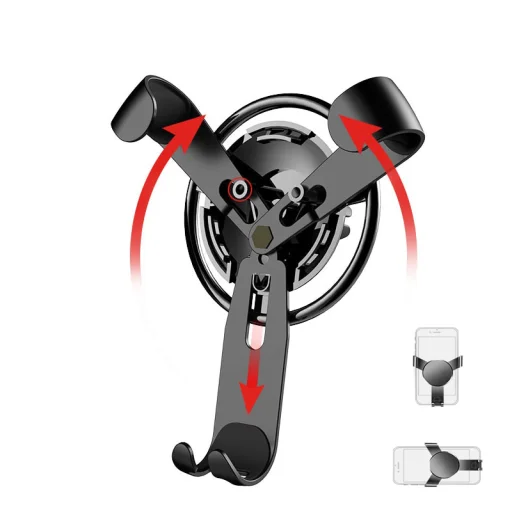 Remax Steering Wheel Gravity szellőzőre rögzíthető univerzális autós tartó ezüst - 2