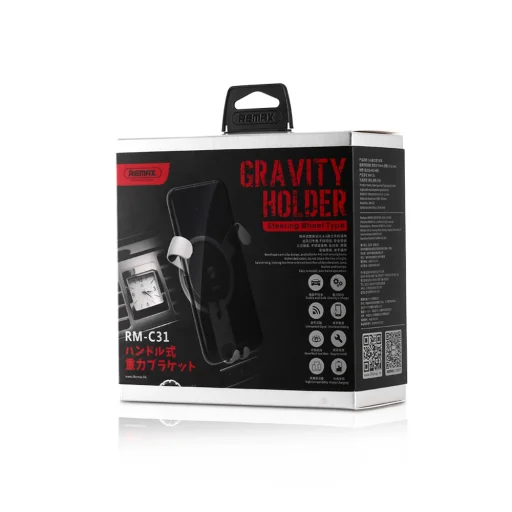 Remax Steering Wheel Gravity szellőzőre rögzíthető univerzális autós tartó ezüst - 14
