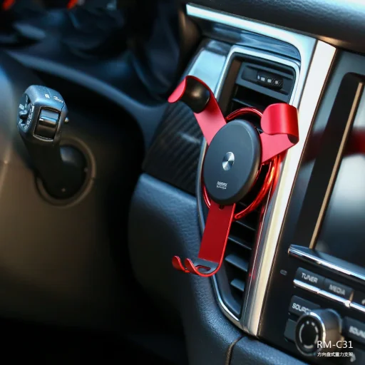 Remax Steering Wheel Gravity szellőzőre rögzíthető univerzális autós tartó ezüst - 4