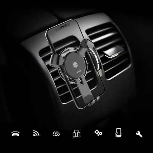 Remax Steering Wheel Gravity szellőzőre rögzíthető univerzális autós tartó ezüst - 5