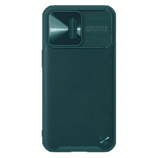 iPhone 13 Pro Nillkin CamShield Leather tok zöld - 1