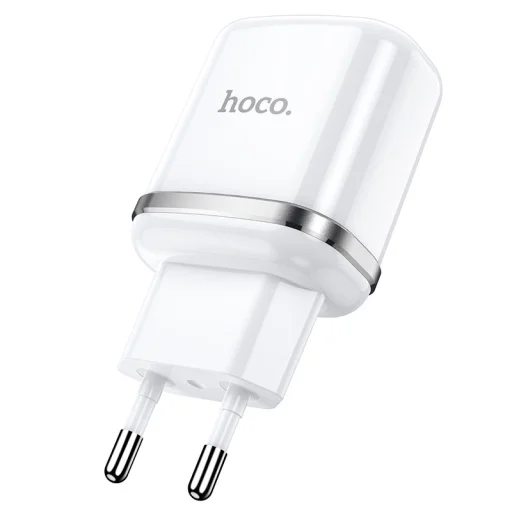 Fali Töltő 2,4A 2xUSB + Kábel 1m USB Type C Hoco N4 USB USB-C fehér - 3