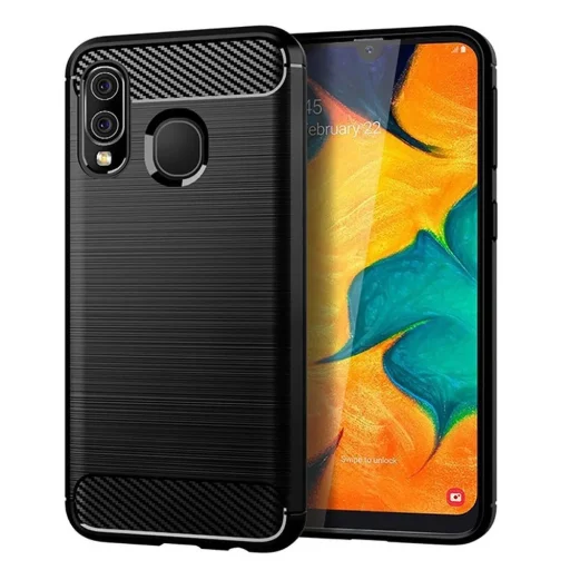 Samsung Galaxy A40 Forcell carbon mintás tok fekete - 1