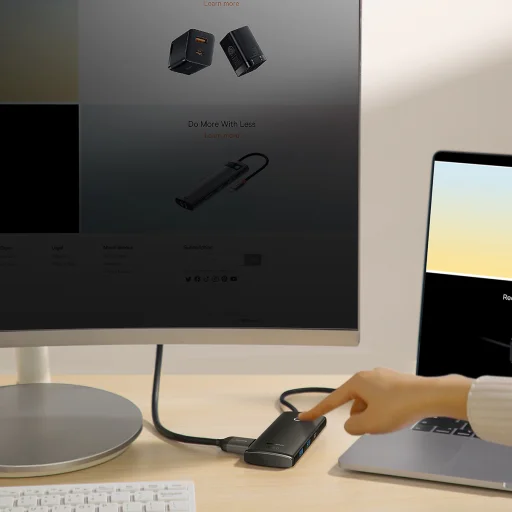 Baseus Adapter HUB - Type C - 2xUSB3.0 + Type C + HDMI 4K + SD + microSD (WKQX050001) fekete - 12