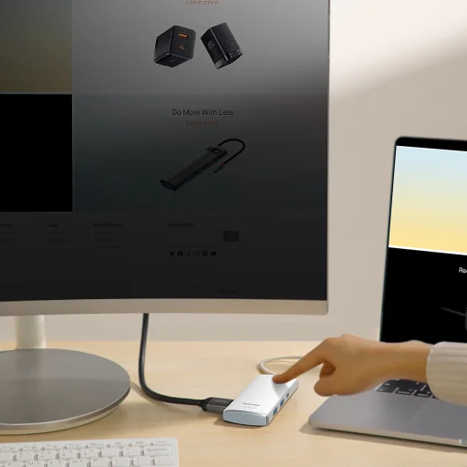 Baseus Adapter HUB - Type C - 2xUSB3.0 + Type C + HDMI 4K + SD + microSD (WKQX050002) fehér - 10