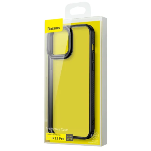 iPhone 13 Pro Baseus Crystal kemény tok TPU kerettel fekete (ARJT000101) - 10