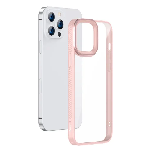 iPhone 13 Pro Baseus Crystal kemény tok TPU kerettel rózsaszín (ARJT001004) - 1