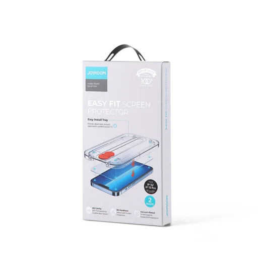 iPhone 13/13 Pro/14 Joyroom kijelzővédő üvegfólia rögzítőkészlettel 2 db átlátszó (JR-PF936) - 2