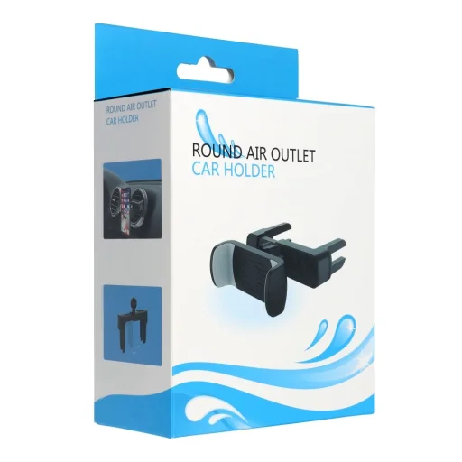 Kerek Szellőzőre Szerelhető Autós Tartó fekete - 6