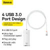 Baseus Adapter HUB - USB - 4xUSB3.0 - 1m (WKQX030102) fehér thumbnail