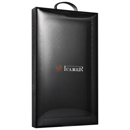  iPhone X telefontok Icarer Leather genuine valódi bőr Fekete - 4