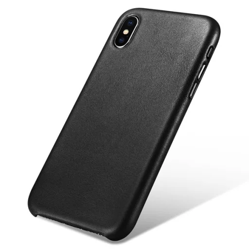  iPhone X telefontok Icarer Leather genuine valódi bőr Fekete - 5