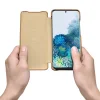 Samsung S20 Plus Icarer Vintage valódi bőr fliptok khaki  thumbnail