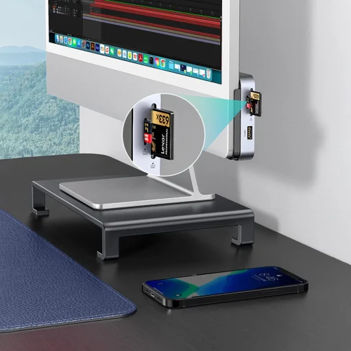 Ugreen HUB iMachez USB type C - 3 x USB 3.1 Gen 1 + SD / TF kártyaolvasó szürke (CM521 60377) - 3