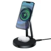 Acefast Qi 15W Vezeték Nélküli Mágneses (MagSafe) iPhone és Airpods töltőállomás fekete (E8 black) thumbnail